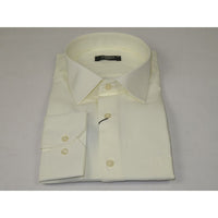 Men's Shirt By CASILA Turkey Cotton Blend Long Sleeves 502000-14 Solid Ivory