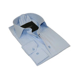 Men's Shirt, Hankie CASILA Turkey Cotton Blend 502020-10 Blue Herringbone