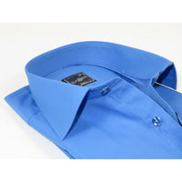 Men's Shirt, Hankie CASILA Turkey Cotton Blend Long Sleeves 502030-05 Solid Blue