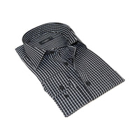 Men's Shirt By CASILA Turkey Cotton Blend Long Sleeves 502050-01 Black Checker