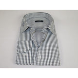 Men's Shirt By CASILA Turkey Cotton Blend Long Sleeves 502050-02 White Checker