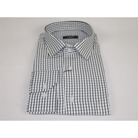 Men's Shirt By CASILA Turkey Cotton Blend Long Sleeves 502050-02 White Checker