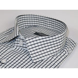 Men's Shirt By CASILA Turkey Cotton Blend Long Sleeves 502050-02 White Checker