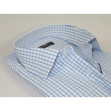 Men's Shirt By CASILA Turkey Cotton Blend Long Sleeves 502050-05 Blue Checker