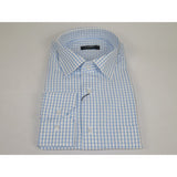 Men's Shirt By CASILA Turkey Cotton Blend Long Sleeves 502050-05 Blue Checker