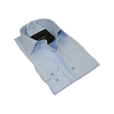 Men's Shirt, Hankie CASILA Turkey Cotton Blend Long Sleeves 502050-08 Blue Pique