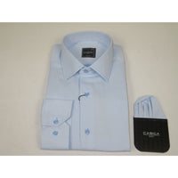 Men's Shirt, Hankie CASILA Turkey Cotton Blend Long Sleeves 502050-08 Blue Pique