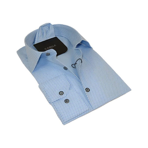 Men's Shirt Hankie By CASILA Turkey Cotton Blend 502100-06 Blue Dots