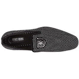 Stacy Adams Men's Shoes Swagger Studded Slip On Black and Silver 25228-042