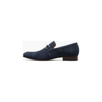 Stacy Adams Wydell Moc Toe Bit Slip On Shoes Navy Suede 25588-415