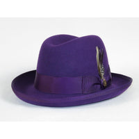 Men Bruno Capelo Dress Hat Australian Wool Homburg Godfather GF107 Purple