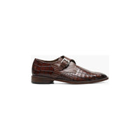 Stacy Adams Rapino Plain Toe Monk Strap Shoes Animal Print Cognac 25637-221