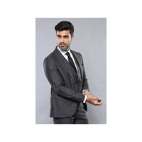 Men 3pc European Vested Suit WESSI  J.VALINTIN Extra Slim Fit JV15 Charcoal Gray