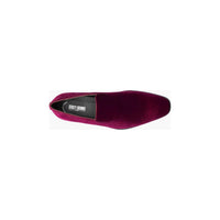 Stacy Adams Savion Plain Toe Velour Slip On Party Shoes Cranberry 25613-608