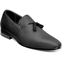 Stacy Adams Tazewell Plain Toe Tassel Tuxedo Shoes Slip On Black 25343-001