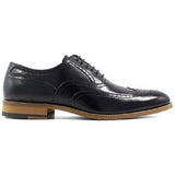 Stacy Adams Men's Dunbar Antiqued Leather Black Wingtip Oxford 25064-001