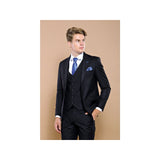 Men 3pc European Vested Suit WESSI J.VALINTIN Extra Slim Fit JV25 Black Stripe