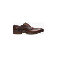 Stacy Adams Brayden Wingtip Oxford Shoes Smooth Leather Brown 25635-200