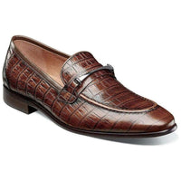 Stacy Adams Ferdinand Moc Toe Bit Slip On Dressy Men's Shoes Cognac  25455-221