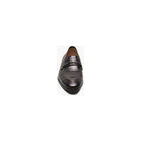 Stacy Adams Ferdinand Moc Toe Bit Slip On Dressy Men's Shoes Black 25455-001