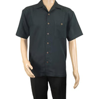 Men's Short Sleeves Summer Shirt by Indygo Smith Soft Rayon Blend 828-92 Black