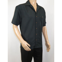 Men's Short Sleeves Summer Shirt by Indygo Smith Soft Rayon Blend 828-92 Black