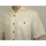 Men's Short Sleeves Summer Shirt by Indygo Smith Soft Rayon Blend 828-62 Cream