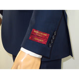 Men Suit BERLUSCONI Turkey 100% Italian Wool Super 180's 3pc Vested #Ber16 Navy