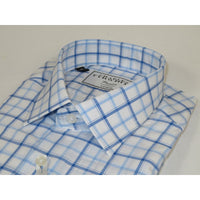 Men's Shirt Charles TYRWHITT Turkey 100% Cotton French Cuffs CHT-5 Blue Plaid