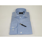 Men's Shirt Charles TYRWHITT 100% Cotton Cut-away Collar CHT-26 Blue Checker