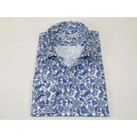 Men's EMILIO CERUTTI Sport Shirt 100% Cotton #EMC6 Multi Blue Floral