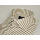 Men's Shirt ENZO PARK Turkey Soft Cotton Wrinkle Resistant Enzo7 Tan Stripe