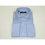 Men's Shirt FAMOZO Turkey 100% Cotton Cut-away Collar French Cuffs FA2 Blue