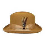 Men Bruno Capelo Dress Hat Australian Wool Homburg Godfather GF103 Camel Tan