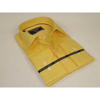 Men's Dress Shirt GIAN FRANCO RUFFINI Turkey 100% Cotton GFR-2 Yellow