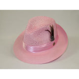 Men's Summer Spring Braid Straw style Hat by BRUNO CAPELO JULIAN JU902 Pink