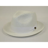 Men's Bently Semi Crushable Fedora Pinch Front Briad Hat Leonardo LE230 White