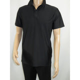 Men's Polo Shirt By Moderno Checker Satin Short Sleeves MJP-106 Black