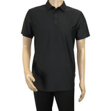 Men's Polo Shirt By Moderno Checker Satin Short Sleeves MJP-106 Black