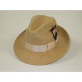 Men Bruno Capelo Hat Australian Wool Rabbit Fur Look Felt Fedora RA764 Tan