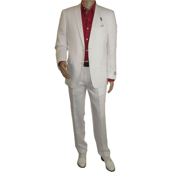 Adolfo Men's Linen Suit summer suit Breathable and comfortable C500 White - J.Valintin Men's Wear Legend - 8892