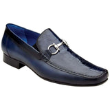 Belvedere Men's Bruno Genuine Ostrich Leg and Italian Calf Loafer Navy 1026 - J.Valintin Men's Wear Legend - Bruno Navy 1026_10