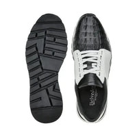 Belvedere Shoes Caiman Crocodile and Soft Italian Calf Titan Black/White 33631 - J.Valintin Men's Wear Legend - Titan Black/White 33631 - 9