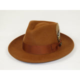 Bruno Capelo Hat Australian Wool Fedora Teardrop Crushable Bel Air BL596 Cognac