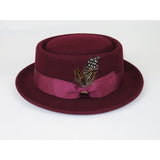 Bruno Capelo Dress Hat Australian Wool Crushable Pork Pie Jazz PP104 Burgundy - J.Valintin Men's Wear Legend - PP104 - Burg - S