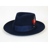 Bruno Capelo Hat Australian Wool Fedora Pinch Front Milan Snap Brim Mi501 Navy - J.Valintin Men's Wear Legend - Mi501 - Navy - S