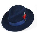 Bruno Capelo Hat Australian Wool Fedora Pinch Front Milan Snap Brim Mi501 Navy - J.Valintin Men's Wear Legend - Mi501 - Navy - S