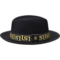 Bruno Capelo Hat Australian Wool Fedora Princeton Elite 2 - Tone PRE501 Black Gold - J.Valintin Men's Wear Legend - PRE501 - Blk/Gold - S