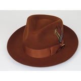 Bruno Capelo Hat Australian Wool Fedora Teardrop Crown Fabio FB222 Brandy - J.Valintin Men's Wear Legend - FB222 - Brandy - S