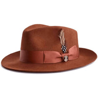 Bruno Capelo Hat Australian Wool Fedora Teardrop Crown Fabio FB222 Brandy - J.Valintin Men's Wear Legend - FB222 - Brandy - S